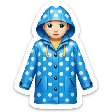 blue polka dot raincoat sticker