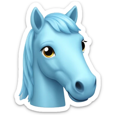 pastel blue toy children's horse sticker