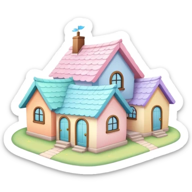 Pastel Roof Cottages sticker