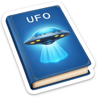 blue book with ufo on the cover sticker