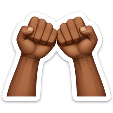 Two fists crossed over like being handcuffed just without the cuffs in an upward and downword motion sticker