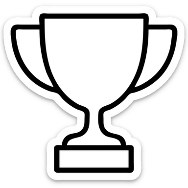 trophy icon, minimal lines, clean look sticker