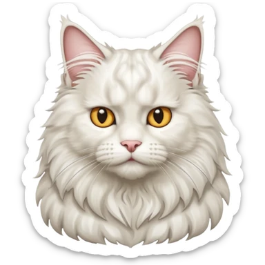 White Maine coon cat squaring up sticker