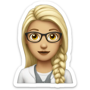 White Geek girl sticker