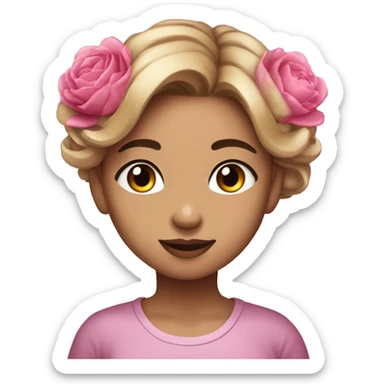 Girl inlove with pionies sticker