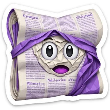 newspaper white and purple sticker