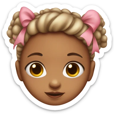 Baby girl with bow sticker