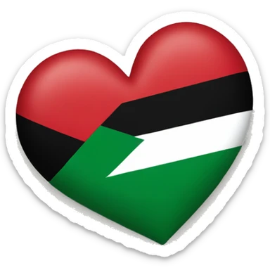 Palestine flag with heart  sticker