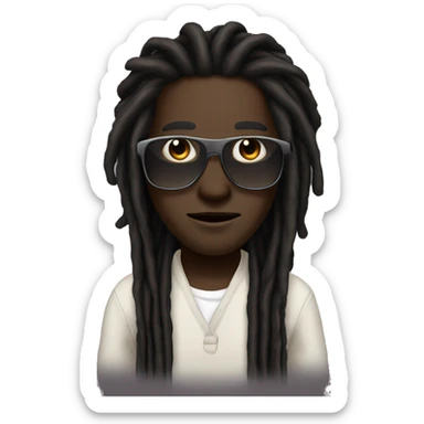 À man with a black skin BROWN EYES LONG dreads locks WITH SHADES sticker