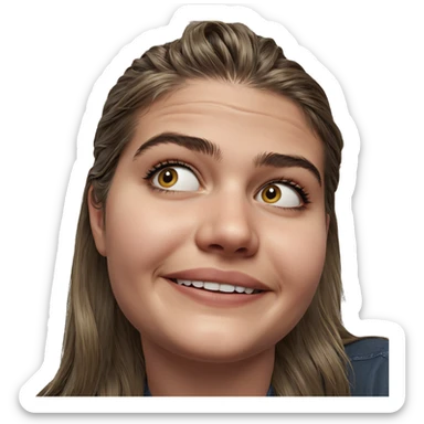 realistic portrait of smiling girl sticker