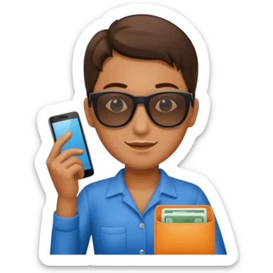 Cashier wearing sunglasses sticker