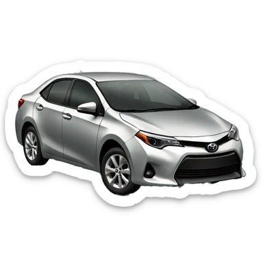 Silver car Toyota Corolla  sticker