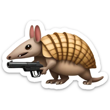 armadillo with gun sticker