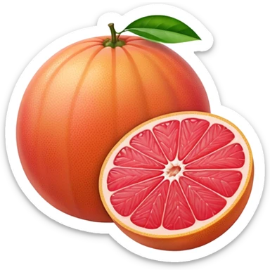 grapefuit with a slice sticker