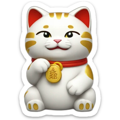 maneki neko passed university sticker