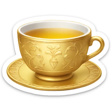 golden tea cup sticker