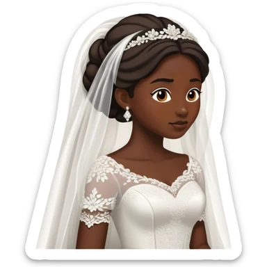 Novia escapando de su boda morena de perfil sticker