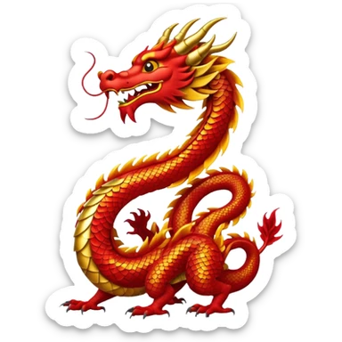 chinese dragon happy new year sticker