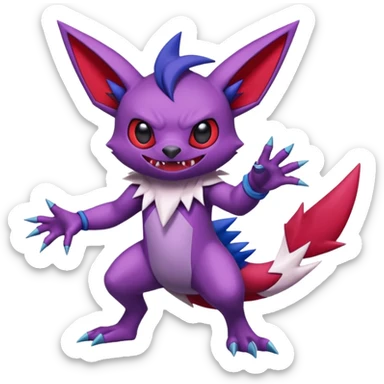 Stitch-Sableye-Noibat-Zangoose-fusion, full body sticker