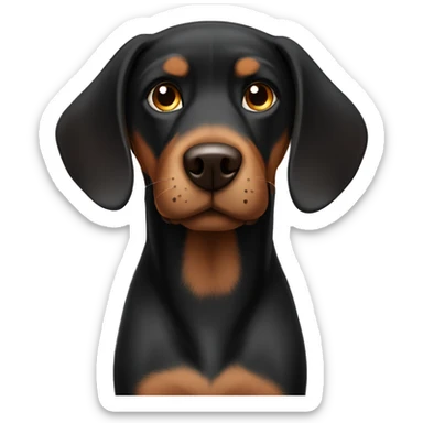 Black and brown dog with floppy ears sticker