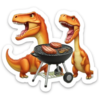 3 Dinosaures qui font un barbecue sticker