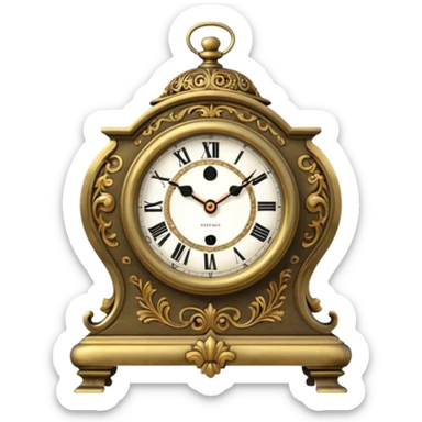 vintage mantel clock, ornate body sticker