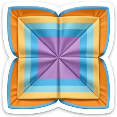 square flapped patterned napkin sticker