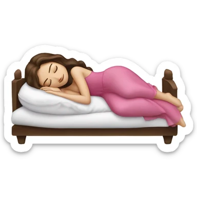 sleeping beauty brunette white girl with a silk pillow sticker