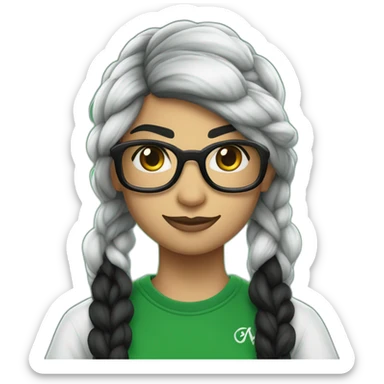 Mia Khalifa black braid white tshirt green sleeves slytherin logo sticker