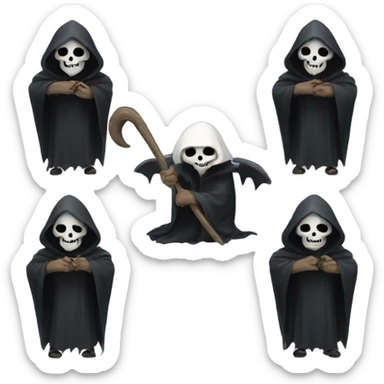 Cute grim reaper sticker