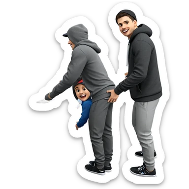 boys in hoodies with hats sticker
