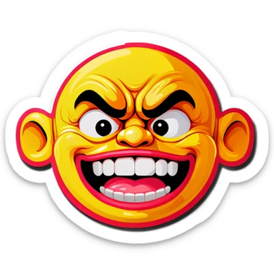 Ugly face sticker