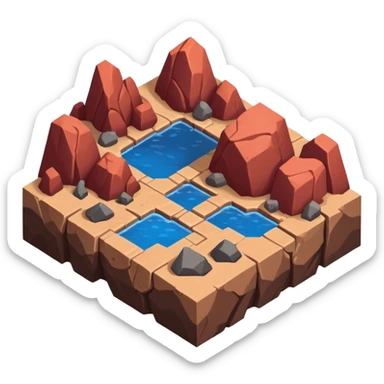 StarCraft-inspired, isometric RTS rugged terrain tile sticker