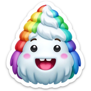 rainbow inflatable bouncy yeti poop head sticker