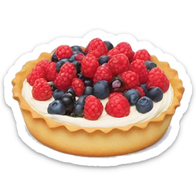 Small tarte with berries and cream on top  sticker
