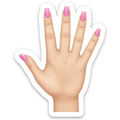 female emoji hand with pink fingernails making an “L” with index finger and thumb sticker