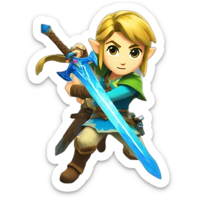 Zelda Breath of the wild Link with sword sticker