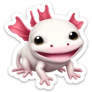 cute cartoon axolotl sticker