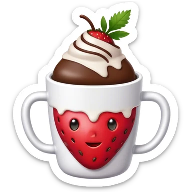 Chocolate covered Strawberry cup sticker