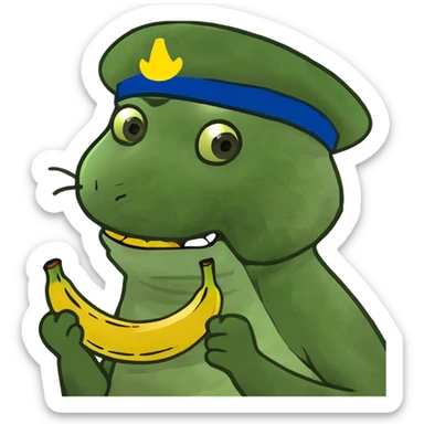 cute cat eating bananas  sticker