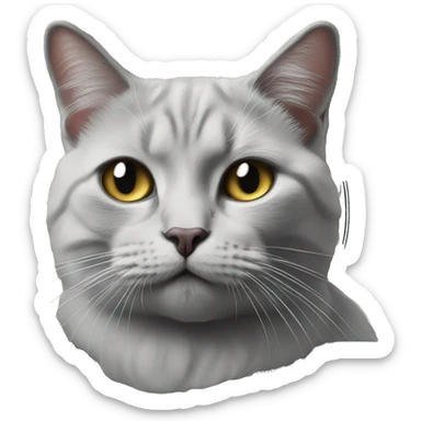 Face of British cat on a dollar bill sticker