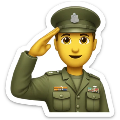 comando solider saluting sticker