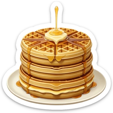 a waffle cake with pancakes sticker