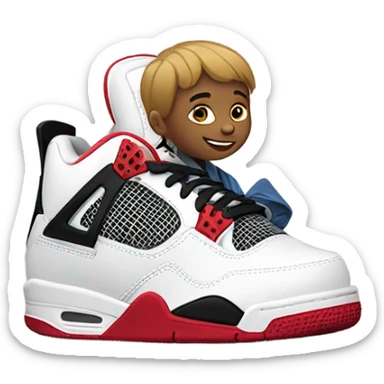 Kid wearing jordan 4/ sticker