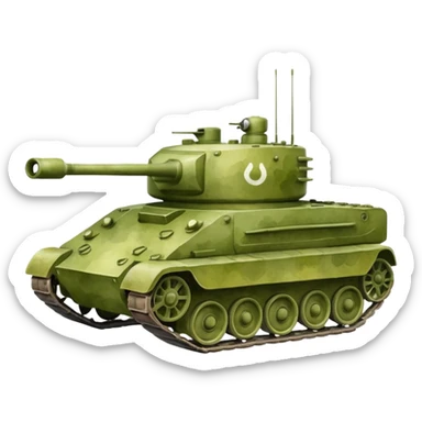 A tank in the style of watercolor art sticker