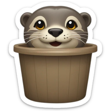 Une loutre qui tombe sur une poubelle sticker