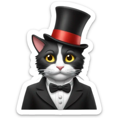 the cat in the hat in tuxedo sticker