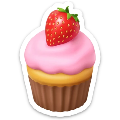 Cupcake with pink icing sticker