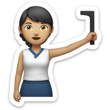 Korean woman holding 4B movement sign sticker