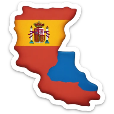 Spanish flag and netherlands map together sticker